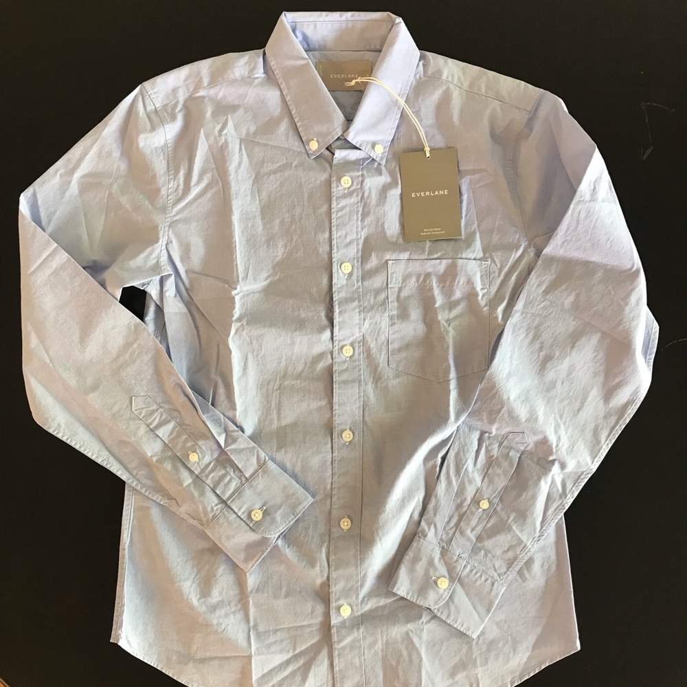 New Everlane Blue Button Up Shirt Size Small